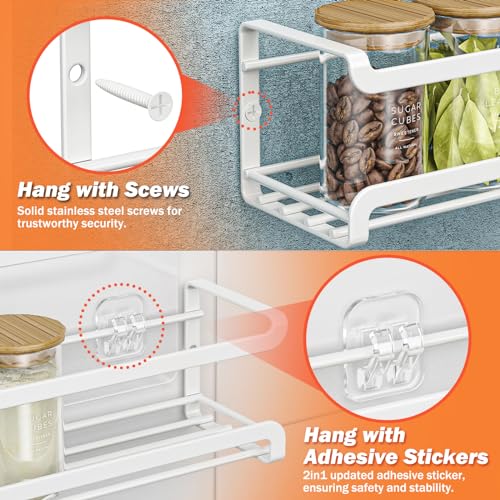 Spice Rack Wall Mounted 4 Pack (4Pack / White)