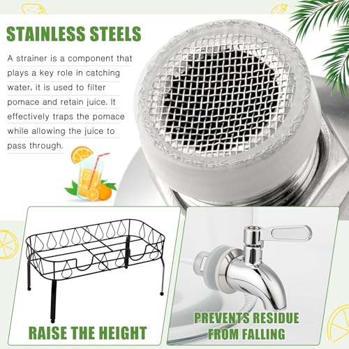 2 Pack 3 Gallon Glass Drink Dispenser for Parties Glass Beverage Dispenser with Stand and Spigot Leakproof Iced Water Storage Lemonade Juice Jar Mason with Lids for Wedding Parties Kitchen (3 Gallon)