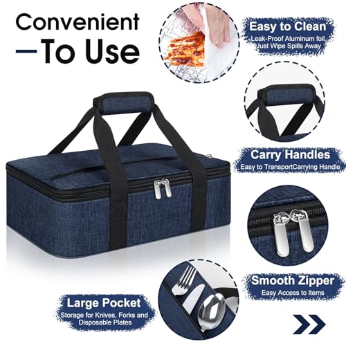Insulated Casserole Carrier (16x10x4 in / Navy Blue)
