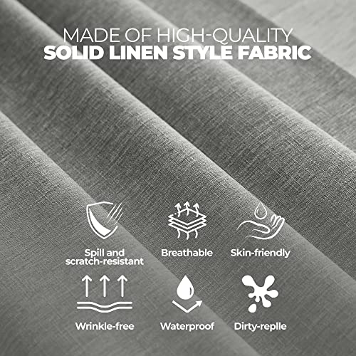 Faux Linen Waterproof Tablecloth (Dark Grey / 144" x 60" (Rectangular))