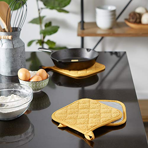 Basic Terry Collection Quilted 100% Cotton (Potholder (3 Piece) / Honey Gold)