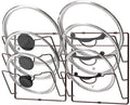 Cabinet Door Wall Mount Pot Lid Organizer Rack (Bronze)