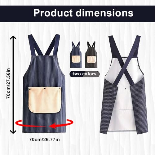 Apron With Towel Attached Apron With Pockets 2pcs（Black (Black/Navy)