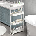 Slim Storage Cart 4 Tier (White)