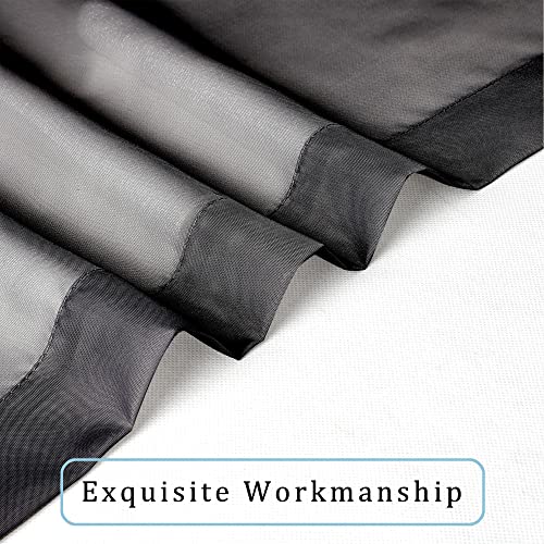 Black Sheer Curtains 144 inch Extra Long (Black / 42"W x 144"L (Pack of 2))