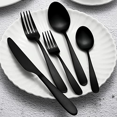 Matte Black Silverware Set for 8 (Black)