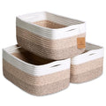13.5”x8.5”x5.5” Storage Baskets for Shelves 3 Pack (3-Tone Brown / 13.5" x 8.5" x 5.5")
