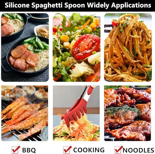 Upgraded 12inch Silicone Spaghetti Spoon & Pasta Tong
