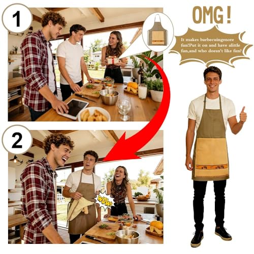 Creative Men's Prank Apron (Light Brown)