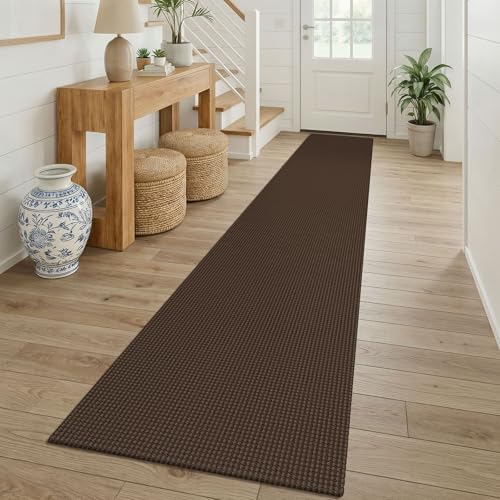 Cotton 2x12 Runners Rugs for Hallway (Brown/Dark Brown / 2' x 12' (Runner))