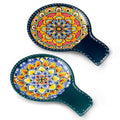 7.7 Inch Ceramic Spoon Rest Set of 2 (Dark)