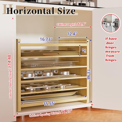 6 Tier Wooden Tray Dividers for Cabinets (6 Tier)