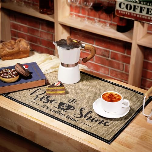 2 Pcs 20 x 14 Inch Coffee Placemats for Countertop (Fresh Style)
