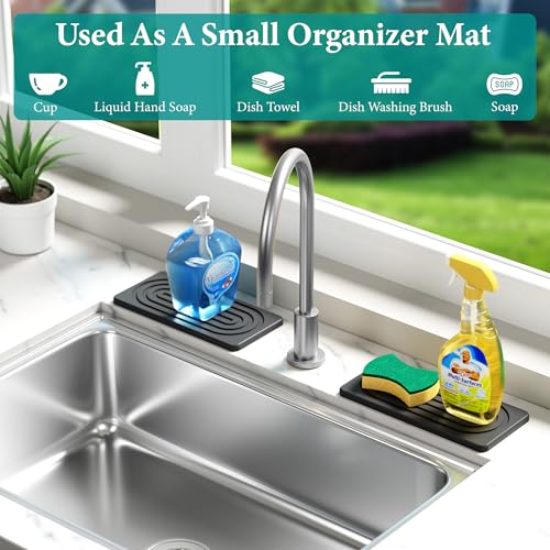 Water Absorbing Stone Tray for Sink (8.3" X 4"-dark Grey-b)