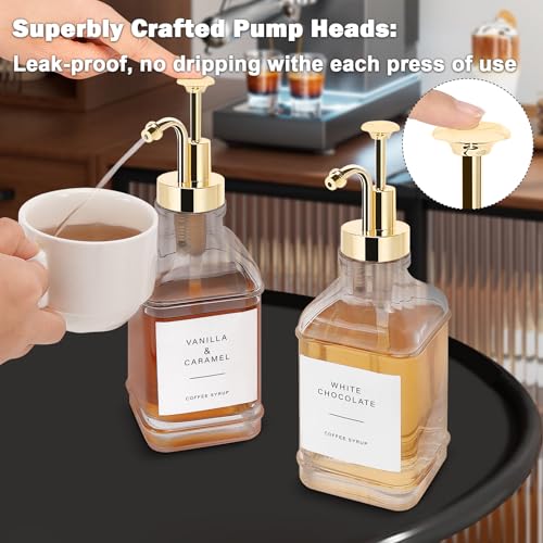 Coffee Syrup Dispenser for Coffee Bar (Gold)