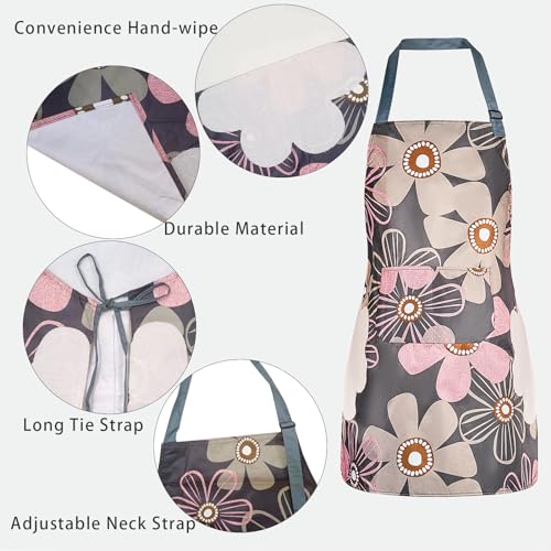 2 Pack Floral Aprons with Pocket (2pack #B)