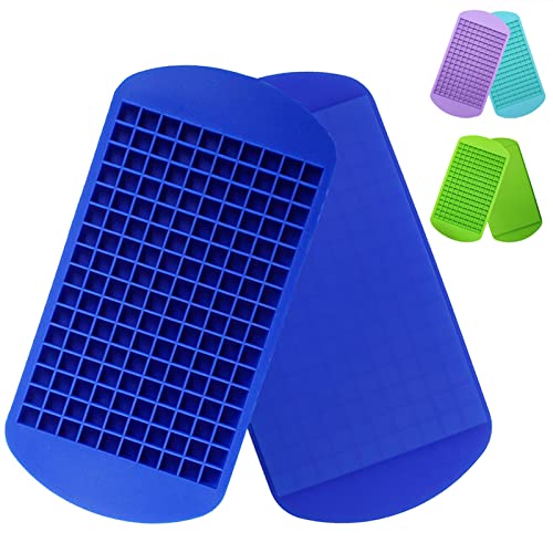 Silicone Mini Ice Cube Trays 2 Pack (Blue)