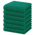 100% Cotton Waffle Weave Kitchen Dish Towels 6 (Dark Green / 13 X 28 - 6 Pack)