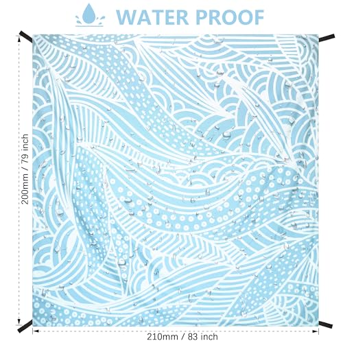 Beach Blanket Waterproof Sandproof Extra Large Beach Mat 79" X 83"