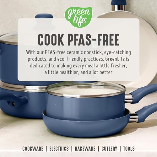 5QT Ceramic Nonstick Stockpot with Lid (5 Quarts / Slate Blue)