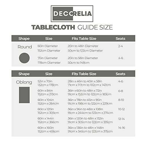 Waterproof Faux Linen Tablecloth 60 Inch (Dark Grey / 60" (Round))