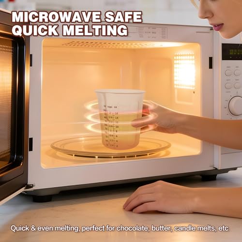 Silicone Measuring Cups Set 125ml + 250ml + 500ml for Cooking Reusable Baking Supplies Silicone Flexible Melting Measure Cup for Butter (125ml+250ml+500ml)