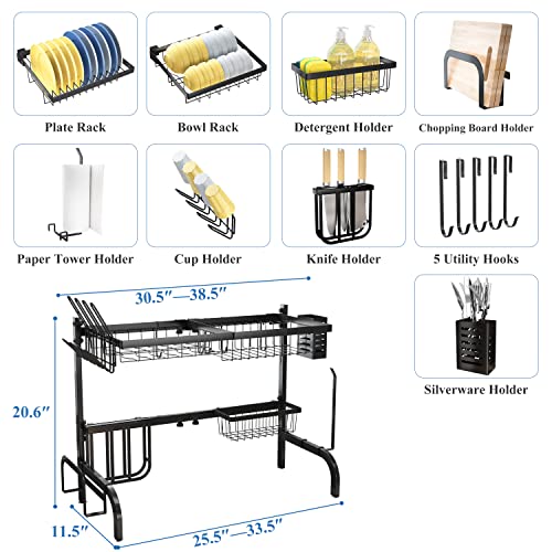 Over The Sink Dish Drying Rack (Black)
