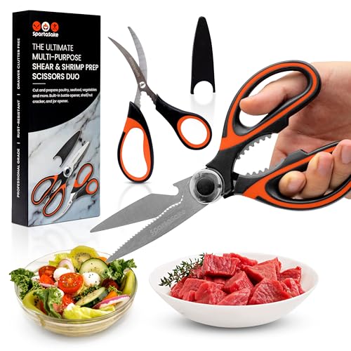 2 Pack Premium Kitchen Shears (2pk-shear-blk/Orn)