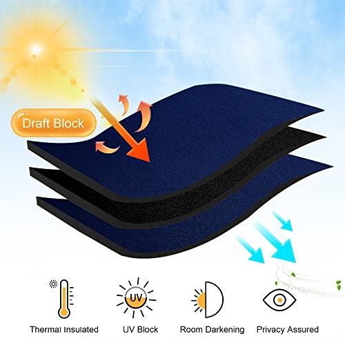 Cafe Blackout Curtains 30 inch Length (Marine Blue / 29"W x 30"L (Pack of 2))