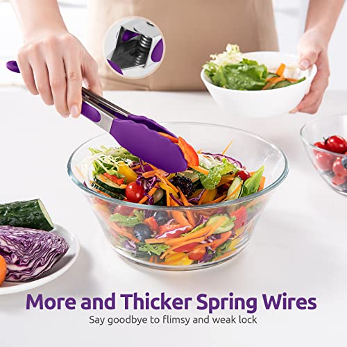 Kitchen Tong for Cooking (Purple / 9 inch)