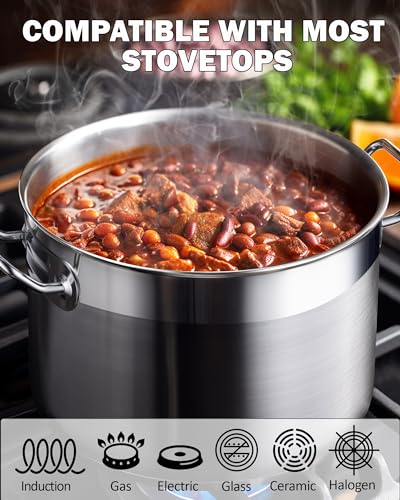 Professional 24 Quart Stainless Steel Stock Pot (24 Quarts / Silver)