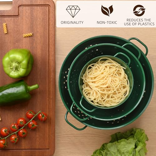 Metal Colander Set of 3 (Dark Green)