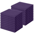 100% Cotton Waffle Weave Kitchen Dish Cloths 18 (Eggplant / 12 X 12 - 18 Pack)