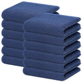 100% Cotton Waffle Weave Kitchen Dish Towels 12 (Navy Blue / 13 X 28 - 12 Pack)