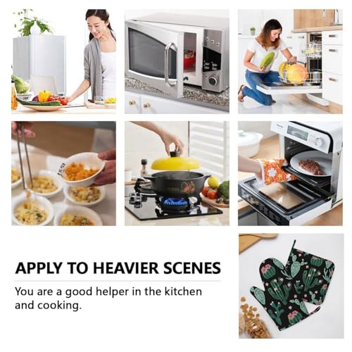 Trendy Cactus Oven Mitts and Pot Holders Sets of 4 (Trendy Cactus)