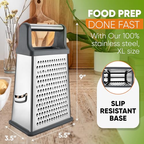 Stainless Steel XL Cheese Grater for Kitchen (Gray / XL)
