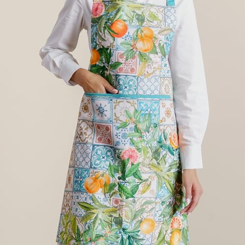 Aprons for women with Pocket 100% Cotton Pack of 1 (015 - Agrume)