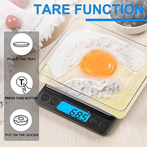 Digital Food Kitchen Scale Upgraded (Black)