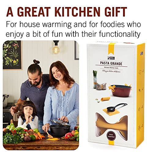 Pasta Grande Fun Pasta Shaped Silicone Kitchen Tools in a Gift Box (Pasta Grande)