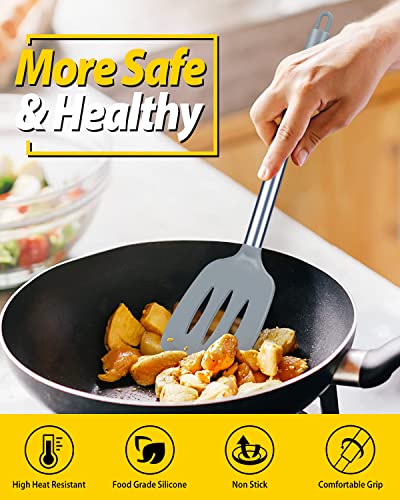 Pack of 2 Silicone Solid Turner (Gray)