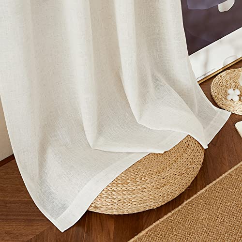 Natural Linen Curtains & Drapes 72 inches Length (42"W x 72"L (Pack of 2) / Linen)