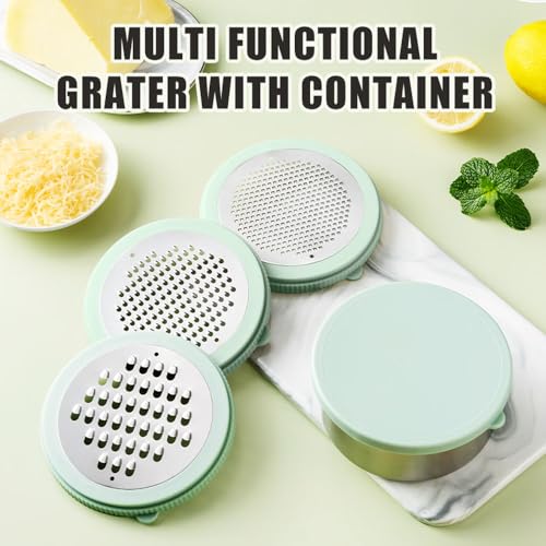 Cheese Grater with Container & Lid (Mint Green)