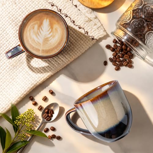 Ceramic Coffee Mugs Set of 4 (Mocha Brown / 12 OZ (Set of 4))