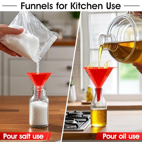 Oil Funnels Gas Funnels (4pcs Gas Plastic Funnel)
