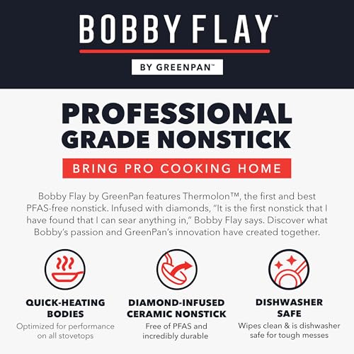 x Bobby Flay 8" Diamond Ceramic Nonstick Frying Pan (8" Frying Pan Skillet / Oxford Blue)