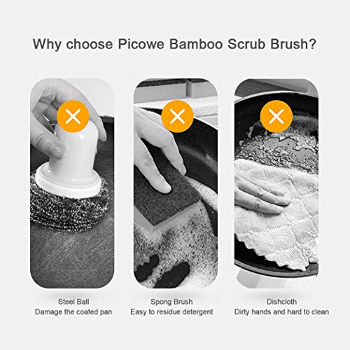 2 Pack Bamboo Dish Scrub Brush (2 Pack)