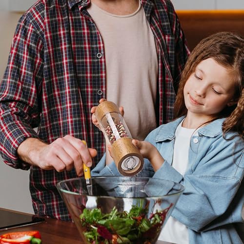 Wooden Salt and Pepper Grinder Set (8 Inches-2 Packs)