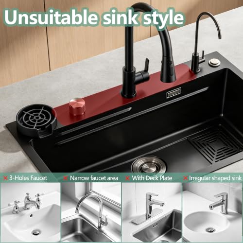 Faucet Mat for Kitchen Sink (Dark Gray / 23.6" x 3.9" x 0.5")