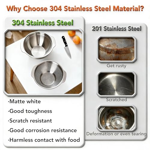 304 Stainless Steel Colander (5QT+5QT)