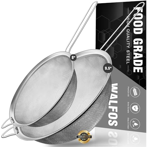 Large Fine Mesh Strainer 9.35" & 7.8" (9.35", 7.8" (2pcs))